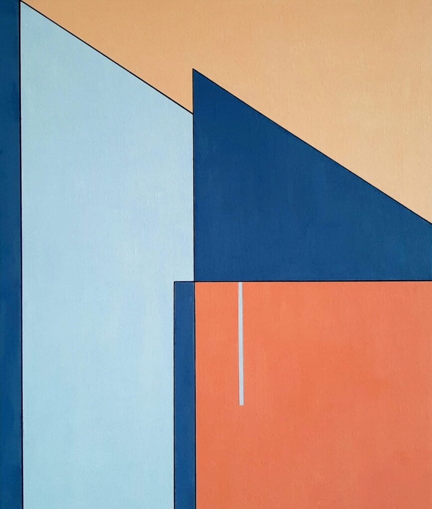 Grace Wychowanska, "Composition B-0403", acryl op canvas, 60 x 50 x 4 cm